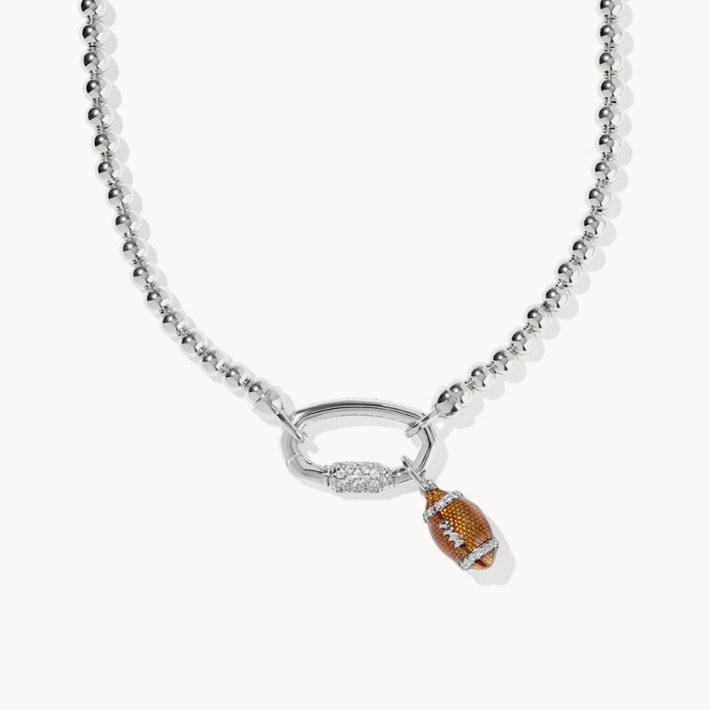 Kendra Scott Football Silver Metal Strand Necklace